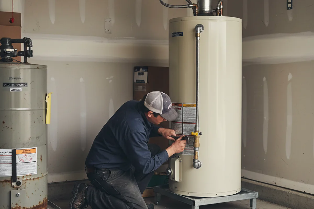 Water heater and shutoff valve replacement in Theriot